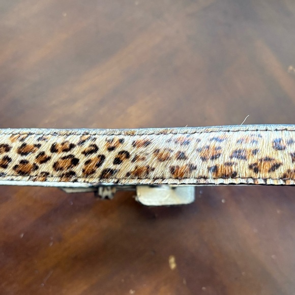 Amiee Lynn women’s leopard print belt size Medium squared buckle preloved main image 4